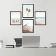 thumbnail image 1 of PixonSign Framed Wall Art, Collage Print Gallery Set 1980s Retro Miami Prints, Set of 4 Ocean Beach Landscape Wall Decor Prints, Nature Wilderness Wall Décor for Bedroom, Office - 8"x10" Black, 1 of 5