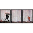 thumbnail image 1 of PixonSign Framed Wall Art Collage Print Gallery Set Banksy Inspired Rainbow Rain Explosion on London Street Abstract Shape Illustrations Modern Boho for Living Room, Bedroom, Office - 12"x16"x3 BLACK, 1 of 6