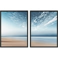 thumbnail image 1 of PixonSign Framed Wall Art Collage Print Gallery Set Beach Below Jetstream Clouds Nature Ocean Photography Realism Landscape Relax/Calm Multicolor for Living Room, Bedroom, Office - 12"x16"x2 BLACK, 1 of 6