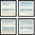 thumbnail image 1 of PixonSign Framed Wall Art Collage Print Gallery Set Pastel Sandy Beach and Ocean Waves Nature Wilderness Photography Realism Nautical Landscape Cool for Living Room, Bedroom, Office - 12"x12"x4 BLACK, 1 of 6
