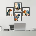 thumbnail image 1 of PixonSign Framed Wall Art, Colorful Dinosaur Collage Prints, Set of 4 Boy's Bedroom Illustration Wall Decor, Multicolor Contemporary Wall Décor, Modern Adhesive Canvas Posters - 11"x14" Black, 1 of 5