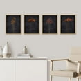 thumbnail image 1 of PixonSign Framed Wall Art Dark Moody Floral Prints, Set of 4 Wildflower Still Life Paintings, Minimalism Wall Décor, Nature Wilderness Adhesive Canvas Posters for Home Decor - 12"x16" Natural, 1 of 5