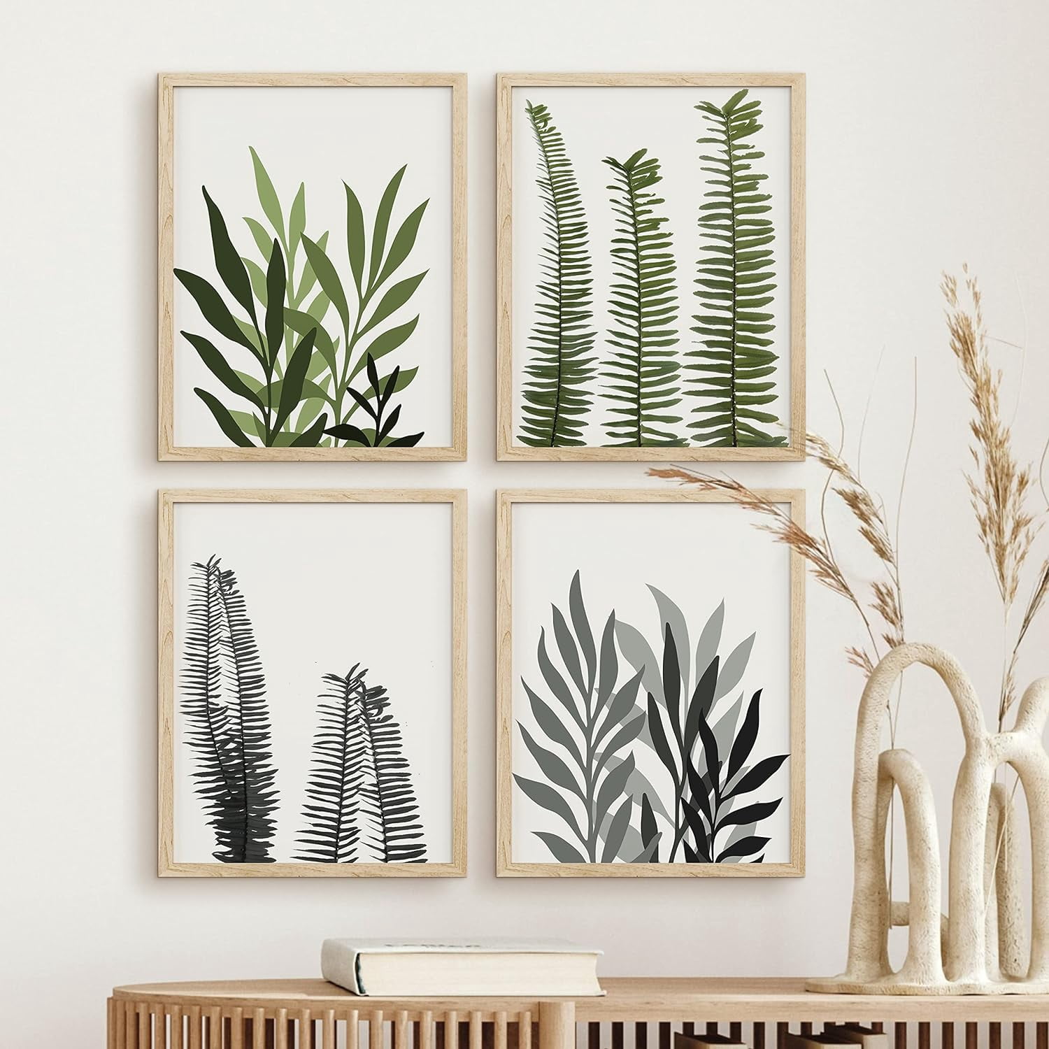 framed leaves wall art