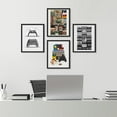 PixonSign Framed Wall Art Gamepad & Books Realism Posters, Set of 4