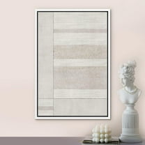 PixonSign Framed Wall Art Geometric Pastel Gray & Pink Landscape Abstract Paintings Minimalism Modern Art Decorative Boho Colorful Canvas Prints Fine Art for Rooms - 24"x36"x3 White