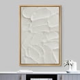 thumbnail image 1 of PixonSign Framed Wall Art Geometric White Brush Stroke Waves Abstract Shape Paintings Minimalism Modern Art Decoration Contemporary Canvas Prints Fine Art Cool for Rooms - 16"x24" Natural, 1 of 5