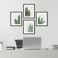 thumbnail image 1 of PixonSign Framed Wall Art, Green Cactus Snake Plant Posters, Set of 4 Collage Desert Landscape Prints Wall Decor, Nature Wilderness Artwork Wall Décor for Living Room, Bedroom - 12"x16" Black, 1 of 5
