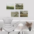 thumbnail image 1 of PixonSign Framed Wall Art Green Meadow Countryside Fields Landscapes Prints, Set of 4 Nature Wilderness Paintings, Minimalism Wall Décor, Adhesive Canvas Poster for Home Decor - 11"x14" White, 1 of 5