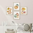 thumbnail image 1 of PixonSign Framed Wall Art Halloween Celebrations & Holidays Posters, Set of 4 Autumn Fall Leaves Pumpkin Farmhouse Illustrations Wall Decor, Adhesive Canvas Prints for Home Decor - 12"x16" Natural, 1 of 5