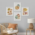 thumbnail image 1 of PixonSign Framed Wall Art Halloween Celebrations & Holidays Posters, Set of 4 Autumn Fall Leaves Pumpkin Farmhouse Illustrations Wall Decor, Adhesive Canvas Prints for Home Decor - 12"x16" White, 1 of 5