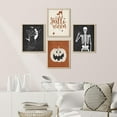 thumbnail image 1 of PixonSign Framed Wall Art Halloween Celebrations & Holidays Posters, Set of 4 Cat with Hat, Skeleton, Cat, Pumpkin Illustrations Wall Decor, Adhesive Canvas Prints for Home Decor - 12"x16" Natural, 1 of 5