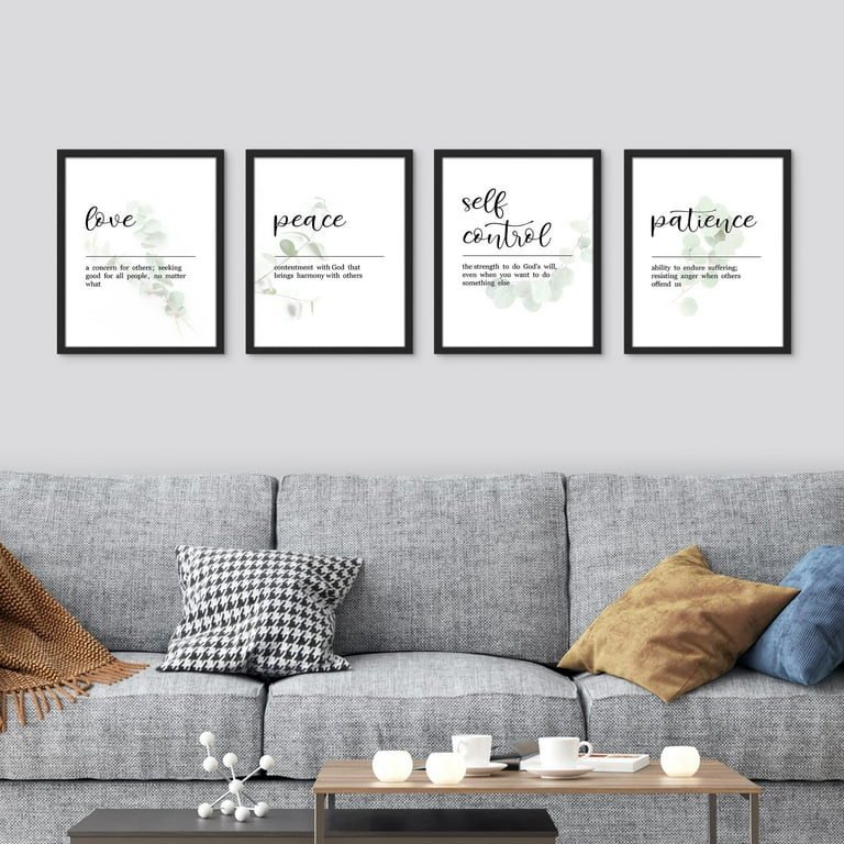 PixonSign Framed Wall Art Inspirational Virtue Quotes - Love