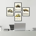 thumbnail image 1 of PixonSign Framed Wall Art, Kids Tractor Trailer Truck Collage Posters, Set of 4 Boy's Bedroom Illustration Wall Decor Prints, Medorm Fine Artwork, Contemporary Wall Décor - 11"x14" Black, 1 of 5