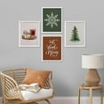 thumbnail image 1 of PixonSign Framed Wall Art Merry Christmas Pine Tree Snowflake Mulled, Set of 4 Cartoon Wall Decor Arts, Holiday Wall Décor, Adhesive Canvas Posters, Modern Home Artwork - 11"x14" White, 1 of 5