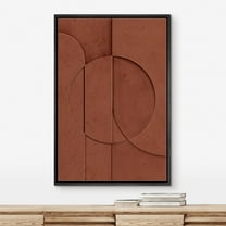 PixonSign Framed Wall Art Mid-Century Dark Brown Geometric Polygons Abstract Shape Paintings Minimalism Modern Art Decor Contemporary Canvas Prints Fine Art for Rooms - 16"x24" Black