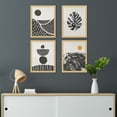 thumbnail image 1 of PixonSign Framed Wall Art Mid-Century Duotone Monstera Leaf Prints, Set of 4 Plant Landscape Wall Decor Arts, Nature Wall Décor, Adhesive Canvas Poster, Modern Home Artwork - 12"x16" Natural, 1 of 5