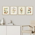 thumbnail image 1 of PixonSign Framed Wall Art, Mid-Century Modern 1960s Vintage Nordic Polygons Posters, Set of 4 Abstract Geometric Prints Colorful Wall Decor, Contemporary Wall Décor for Bedroom -12"x16" Natural, 1 of 5