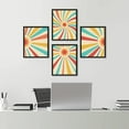 thumbnail image 1 of PixonSign Framed Wall Art Mid-Century Modern Retro Sunshine Landscape Prints, Set of 4 Abstract Geometric Wall Decor Arts, Wall Décor, Adhesive Canvas Poster, Modern Home Artwork - 11"x14" Black, 1 of 5