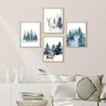 thumbnail image 1 of PixonSign Framed Wall Art Pastel Christmas Reindeer Deer Moose Forest Prints, Set of 4 Cartoon Winter Celebrations & Holidays Wall Décor, Modern Adhesive Canvas Posters - 8"x10" Natural, 1 of 5