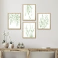 thumbnail image 1 of PixonSign Framed Wall Art Pastel Green Forest Leaf Variety Print, Set of 4 Nature Wilderness Wall Decor Prints, Botanical Floral Leaves Wall Décor, Rustic Classic Home Artwork - 8"x10" Natural, 1 of 5