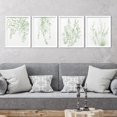 thumbnail image 1 of PixonSign Framed Wall Art Pastel Green Forest Leaf Variety Print, Set of 4 Nature Wilderness Wall Decor Prints, Botanical Floral Leaves Wall Décor, Rustic Classic Home Artwork - 8"x10" White, 1 of 5