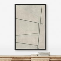 PixonSign Framed Wall Art Pastel Off-White Geometry Polygon Collage Abstract Geometric Paintings Minimalism Modern Art Decor Contemporary Canvas Prints Fine Art for Rooms - 16"x24" Black