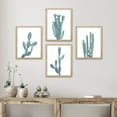 thumbnail image 1 of PixonSign Framed Wall Art Pastel Teal Southwest Desert Cactus Print, Set of 4 Nature Succulent Plants Wall Decor Prints, Botanical Floral Wall Décor, Rustic Home Artwork - 11"x14" Natural, 1 of 5