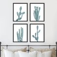 thumbnail image 1 of PixonSign Framed Wall Art Pastel Teal Southwest Desert Cactus Print, Set of 4 Nature Succulent Plants Wall Decor Prints, Botanical Floral Wall Décor, Rustic Home Artwork - 11"x14" Black, 1 of 5
