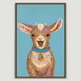 thumbnail image 1 of PixonSign Framed Wall Art Pastel Watercolor Bell Necklace Baby Goat Nature Animals Portrait Artwork Cartoon Oil Paintings Modern Canvas Prints Colorful Fine Art for Rooms - 24"x36" Natural, 1 of 5