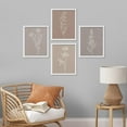 thumbnail image 1 of PixonSign Framed Wall Art, Pastel Watercolor Floral Posters, Set of 4 Wildflower Drawing Silhouettes Prints Wall Decor, Nature Wilderness Wall Décor for Living Room, Bedroom - 8"x10" White, 1 of 5