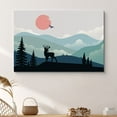 thumbnail image 1 of PixonSign Framed Wall Art Print Elk Above Blue Mountain Landscape Animals Wildlife Illustrations Modern Art Rustic Landscape Fun Multicolor Boho Decor for Living Room, Bedroom - 32"x48", 1 of 5