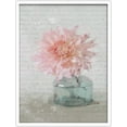 thumbnail image 1 of PixonSign Framed Wall Art Print Pink Carnation with Cursive Text Nature Plants Illustrations Modern Art Modern Group Relax/Calm Multicolor Pastel for Living Room, Bedroom, Office - 12"x16" WHITE, 1 of 6