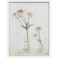 thumbnail image 1 of PixonSign Framed Wall Art Print Pink Peony Bunch with Green Stems Nature Plants Illustrations Modern Art Modern Group Relax/Calm Multicolor Pastel for Living Room, Bedroom, Office - 12"x16" WHITE, 1 of 6