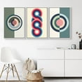 thumbnail image 1 of PixonSign Framed Wall Art Print Set Abstract Mid-Century Modern Interlocked Rings Geometric Shapes Illustrations Modern Art Chic Colorful Warm Boho Decor for Living Room, Bedroom - 24"x36"x3 White, 1 of 5
