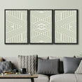 thumbnail image 1 of PixonSign Framed Wall Art Print Set Dark & Light Green Triangle Line Pattern Abstract Shapes Illustrations Modern Art Chic Relax/Calm Pastel for Living Room, Bedroom, Office - 16"x24"x3 Black, 1 of 5