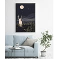 thumbnail image 1 of PixonSign Framed Wall Art Print Set Deer in The Golden Blue Night Forest Animals Wilderness Illustrations Modern Art Farmhouse/Country Colorful Dark for Living Room, Bedroom, Office - 24"x36" Black, 1 of 5