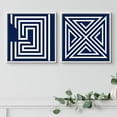 thumbnail image 1 of PixonSign Framed Wall Art Print Set Geometric Blue and Orange Maze Pattern Abstract Shapes Digital Art Modern Art Chic Colorful Multicolor Ultra for Living Room, Bedroom, Office - 24"x24"x2 White, 1 of 5