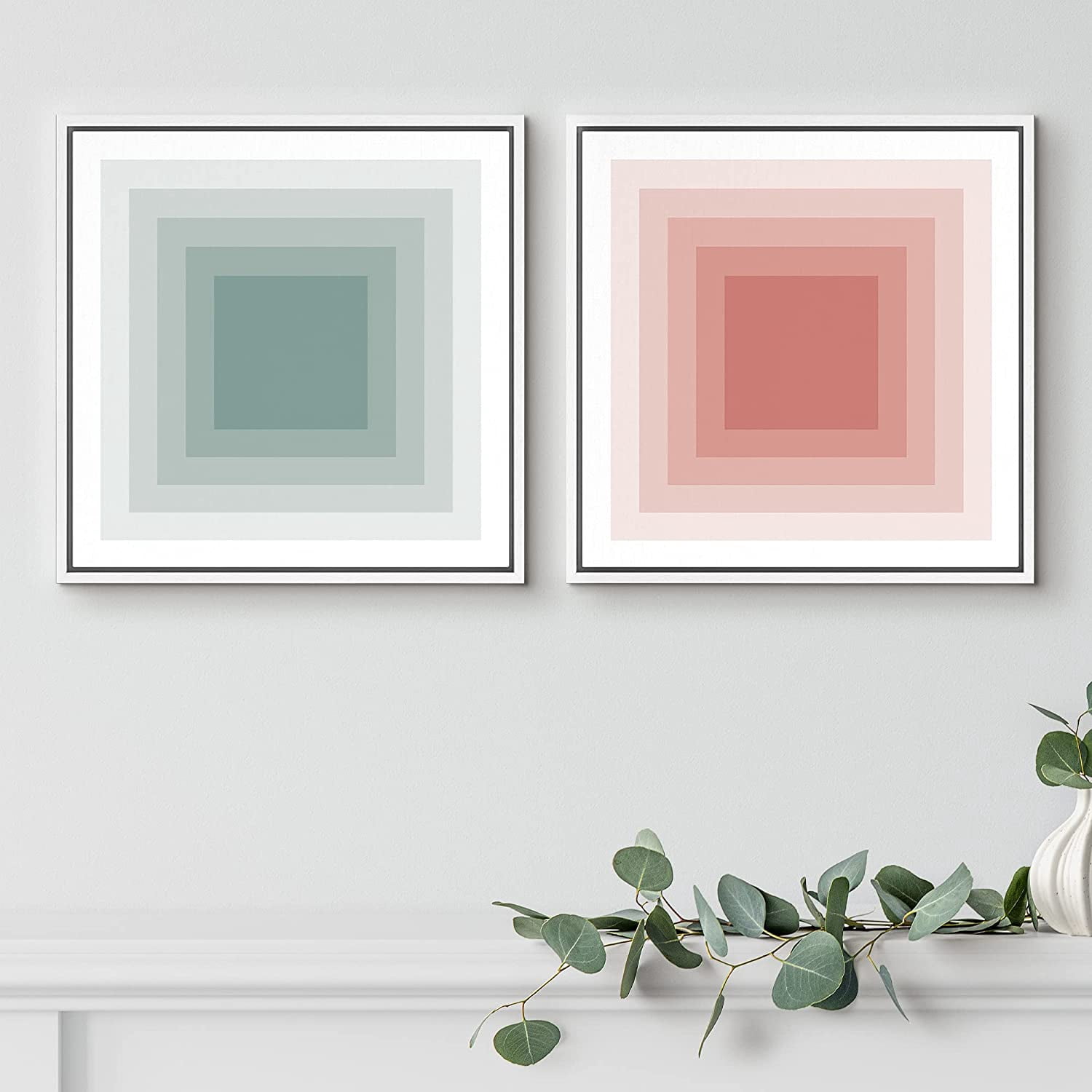 PixonSign Framed Wall Art Print Set Geometric Dot and Black Lines ...