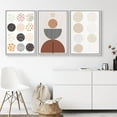 thumbnail image 1 of PixonSign Framed Wall Art Print Set Gold, White & Black Stained Glass Geometric Shapes Illustrations Modern Art Chic Dramatic Multicolor Dark Boho Decor for Living Room, Bedroom - 24"x36"x3 White, 1 of 5