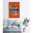 thumbnail image 1 of PixonSign Framed Wall Art Print Set Gratitude Orange Watercolor Word Art Inspirational Motivation Typography Modern Art Chic Colorful Multicolor Ultra for Living Room, Bedroom, Office - 24"x36" White, 1 of 5