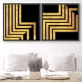thumbnail image 1 of PixonSign Framed Wall Art Print Set Purple and Green Illusion Squares Abstract Shapes Digital Art Modern Art Chic Colorful Multicolor Ultra for Living Room, Bedroom, Office - 24"x24"x2 Black, 1 of 5