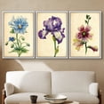 thumbnail image 1 of PixonSign Framed Wall Art Print Set Vintage Watercolor Iris Flower Variety Floral Wilderness Illustrations Modern Art Glam Colorful Multicolor Cool for Living Room, Bedroom, Office - 24"x36"x3 White, 1 of 5