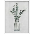 thumbnail image 1 of PixonSign Framed Wall Art Print Wood Texture Green Stem Bunch in Vase Nature Plants Illustrations Modern Art Modern Group Relax/Calm Multicolor Pastel for Living Room, Bedroom, Office - 12"x16" WHITE, 1 of 6