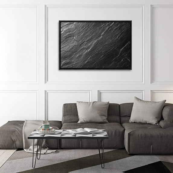 PixonSign Framed Wall Art Rock And Corridor Abstract Shape Paintings Black & White Minimalism Modern Art Decoration Contemporary Canvas Prints Fine Art Cool for Rooms - 24"x36" Black