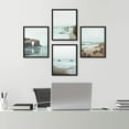 thumbnail image 1 of PixonSign Framed Wall Art, Rocky Storm Cloud Sky Beach Ocean Posters, Set of 4 Landscape Colorful Wall Decor Prints, Nature Artwork Wilderness Wall Décor for Living Room, Bedroom - 8"x10" Black, 1 of 5