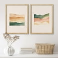 thumbnail image 1 of PixonSign Framed Wall Art Rolling Hills in Pastel Tones Posters, Set of 2 Geometric Abstract Modern Art Boho Illustrations Wall Decor, Adhesive Canvas Prints for Home Decor - 12"x16" Natural, 1 of 5