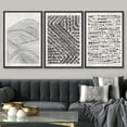 thumbnail image 1 of PixonSign Framed Wall Art Set Black & White Pastel Geometric Wheat Landscape Artwork Personalized Nature Modern Prints Colorful Nordic Calm/Zen for Home Decor - 24"x36"x3 Panels Black, 1 of 5