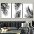 thumbnail image 1 of PixonSign Framed Wall Art Set Black and White Tropical Leaves Nature Floral Canvas Prints Mixed Media Modern Art Decorative Chic for Living Room, Bedroom, Office - 24"x36"x3 Black, 1 of 5