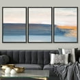 thumbnail image 1 of PixonSign Framed Wall Art Set Blue & Orange Paint Stroke Sea Landscape Graffiti Patterns Artwork Neutral Minimalism Contemporary Colorful Modern Prints for Home Decor - 16"x24"x3 Panels Black, 1 of 5