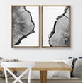 thumbnail image 1 of PixonSign Framed Wall Art Set Duotone Trees Ring Detail Print Nature Wilderness Mixed Media Farmhouse/Country Artwork Vintage Canvas Print Wall Decor for Room, Entryway - 16"x24"x2 Panels Natural, 1 of 5